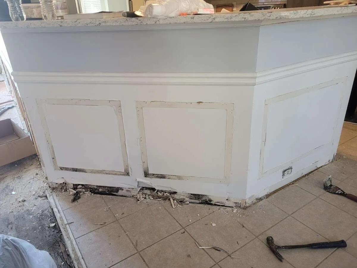 Water damage and mold on kitchen during Storm Damage Restoration in Walla Walla